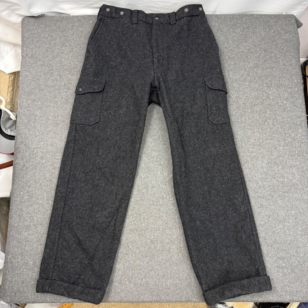 Filson Mackinaw Wool Cargo Pants Mens 36 Charcoal Made in USA Hunting